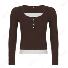women brown knitted long sleeves